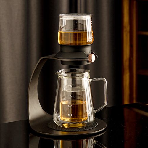 半自动冲茶器 高档现代玻璃耐高温办公室功夫茶具，懒人泡茶神器与品质之选